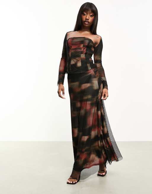 Long dress with overlay skirt sale