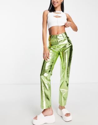 AMY LYNN LUPE PANTS IN METALLIC MINT GREEN