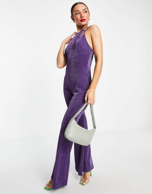 Purple cheap halter jumpsuit