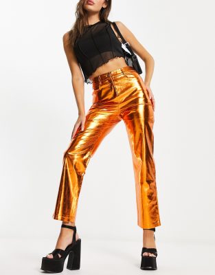 Amy Lynn - Lupe - Hose in Metallic-Orange