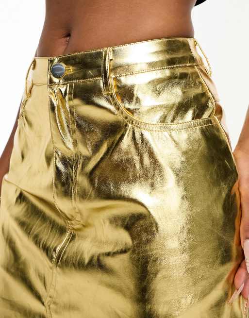 Womens gold shop skirt