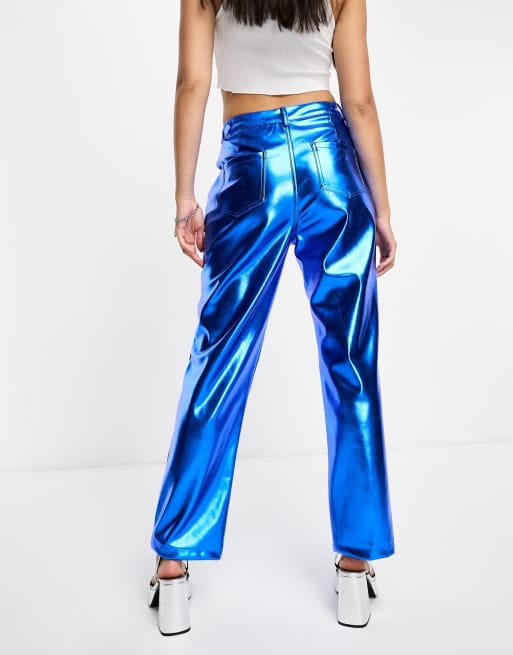 Amy Lynn - Lupe - Pantaloni elasticizzati blu cobalto metallizzato, 2 di 4