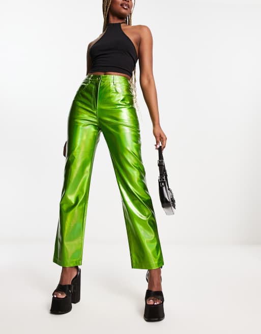 Lupe Metallic Pants Bright Green