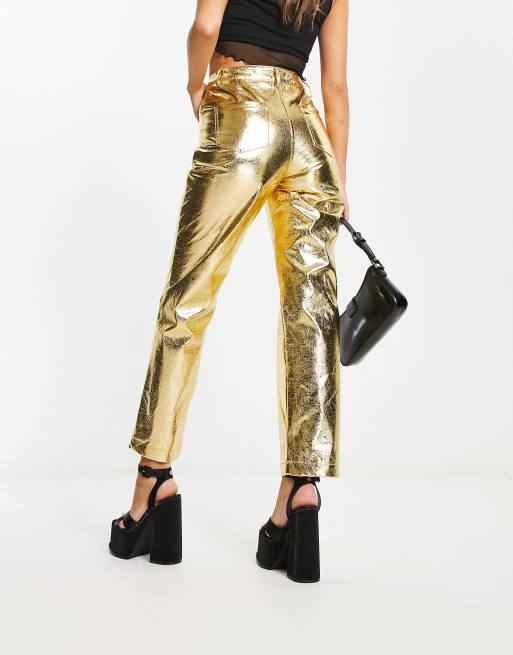 Amy Lynn Lupe pants in textured metallic gold