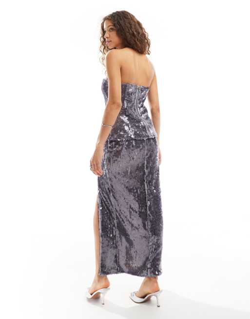 Amy Lynn maxi skirt in translucent lavender sequin - part of a set, 3 of 5