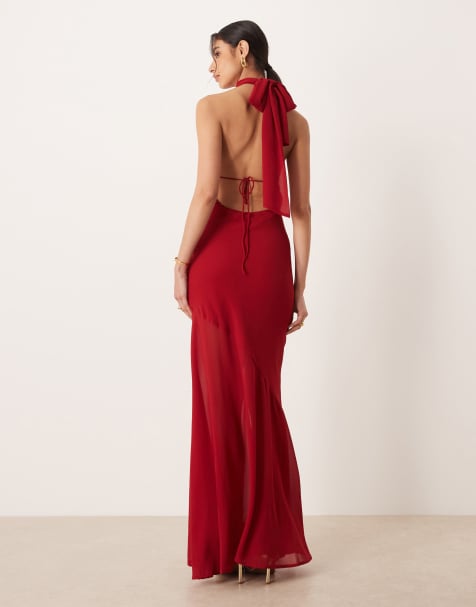 Amy Lynn – Maxikleid aus Chiffon in Rot mit Schaldetail - view 1