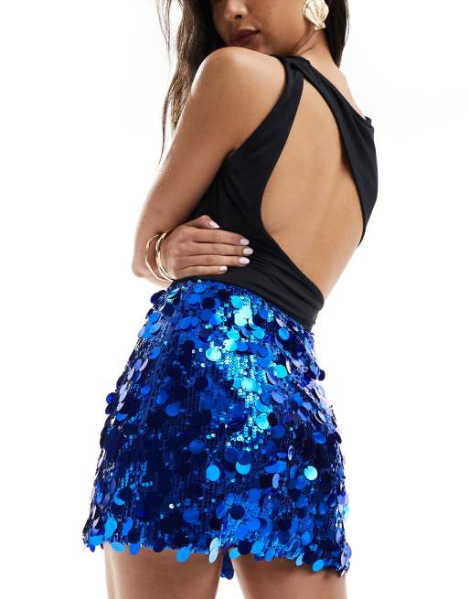 Navy sequin mini skirt hotsell