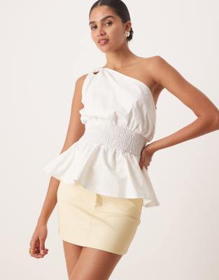 Amy Lynn - Milena - Mini-jupe en simili-cuir - Citron mat-Jaune