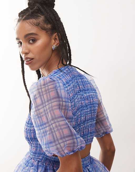Vintage Plaid Metallic Cut Out Mini Swimwear Dress Vintage Plaid Metallic Cut Out Mini Swimwear Dress