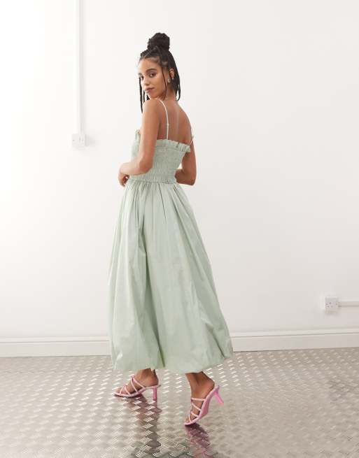 Amy Lynn Polly shirred midaxi dress in mint, 2 of 4