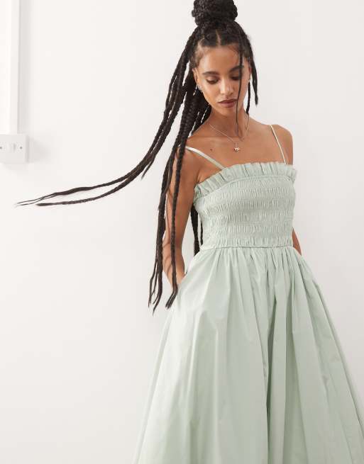 Amy Lynn Polly shirred midaxi dress in mint, 4 of 4