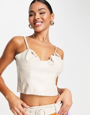 Amy Lynn PU Corset top in stone - view 1