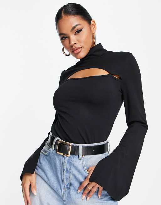 Amy Lynn ribbed cut out top in black | ASOS