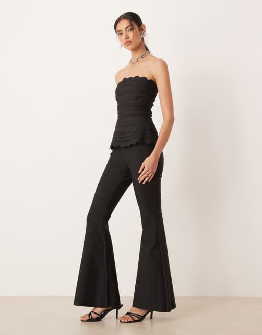 Amy Lynn scalloped bandage top in black - part of a set, 2 of 4
