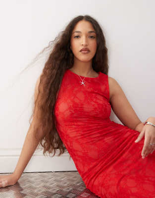 Amy Lynn Sheer Lace Maxi Slip Dress