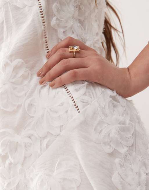 Amy Lynn Sofia textured floral cami mini dress in white