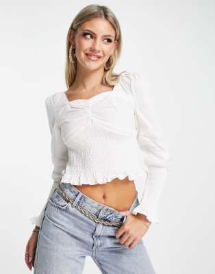 square neck top in white