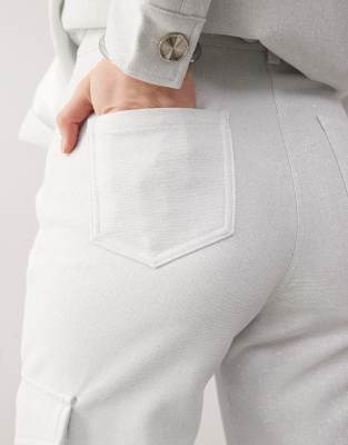 Shop Amy Lynn Straight Leg Utility Pants In Silver