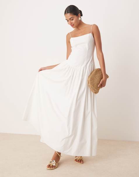 Amy Lynn structured drop waist maxi dress in white - view 1