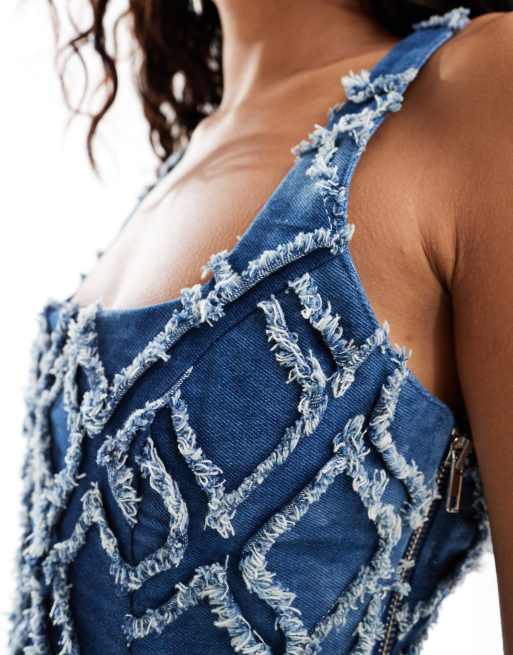 white christmas dresses Denim Button Down Sleeveless Dress – Rhinestone Angel