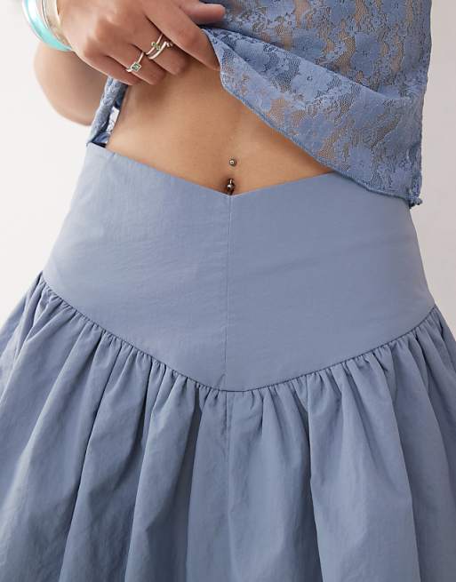 Amy Lynn v-waist frill mini skirt in dusty blue | ASOS Amy Lynn v-waist frill mini skirt in dusty blue | ASOS