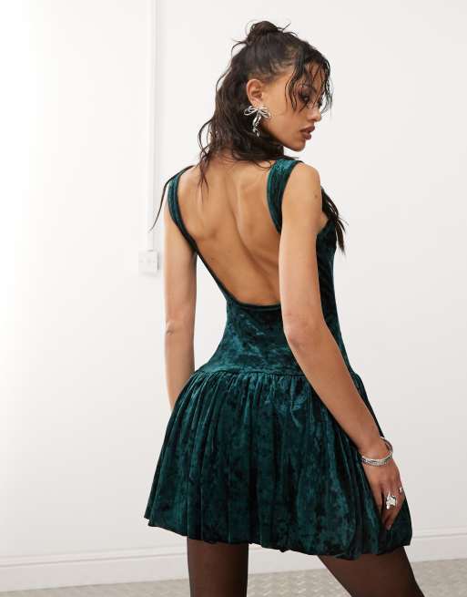 green puffball dress LA AMAPOLA - Gema Puffball Dress