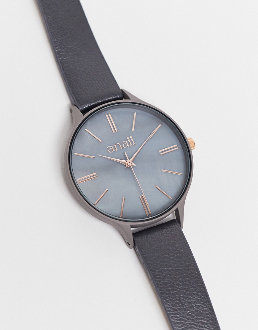 Anaill watch in grey with gold detail
