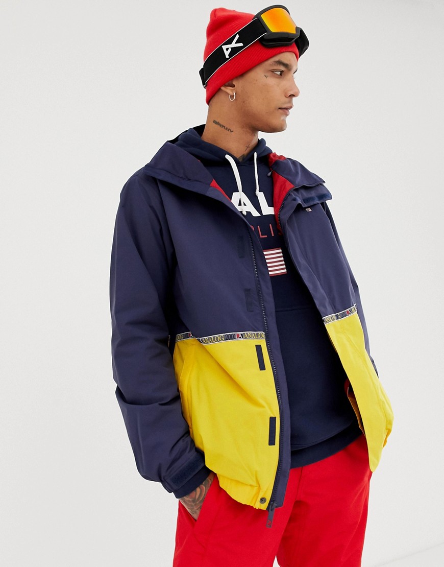 Analog Blast snowboard jacket in navy/yellow