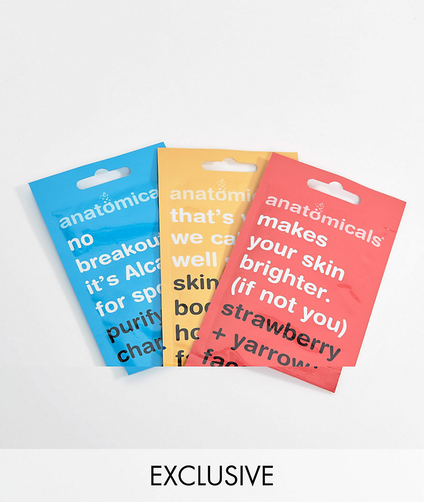 Anatomicals Asos Exclusive Face Mask Pack X 3-clear