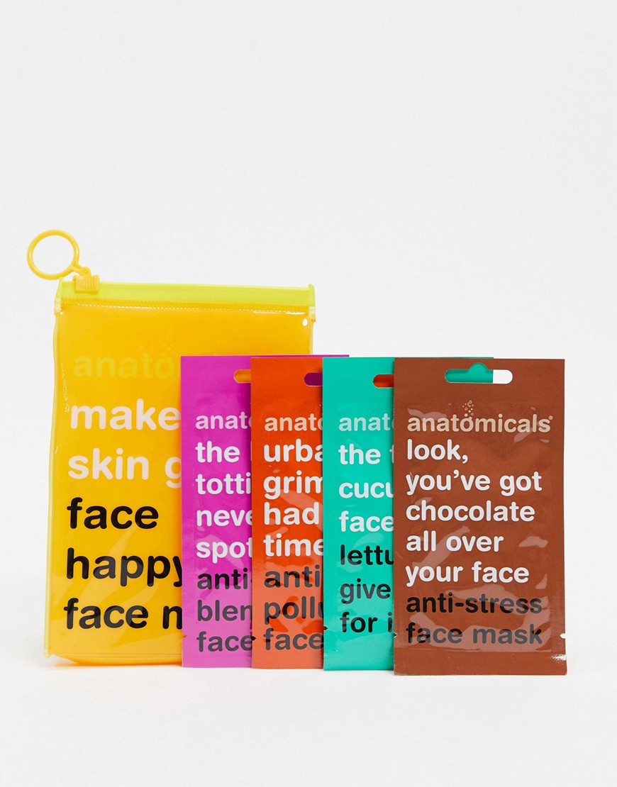 Anatomicals ASOS Exclusive Make Your Skin Grin Face Happy Face Masks-No Colour