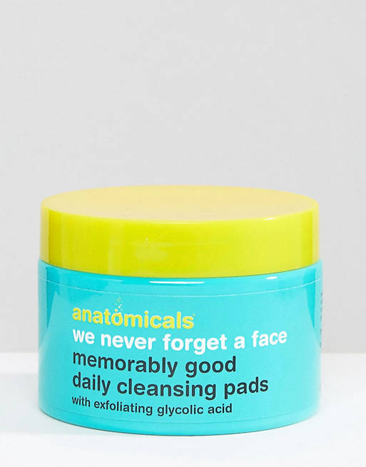 Anatomicals We Never Forget A Face - Glycolic Face Cleansing Pads x 60 Wipes