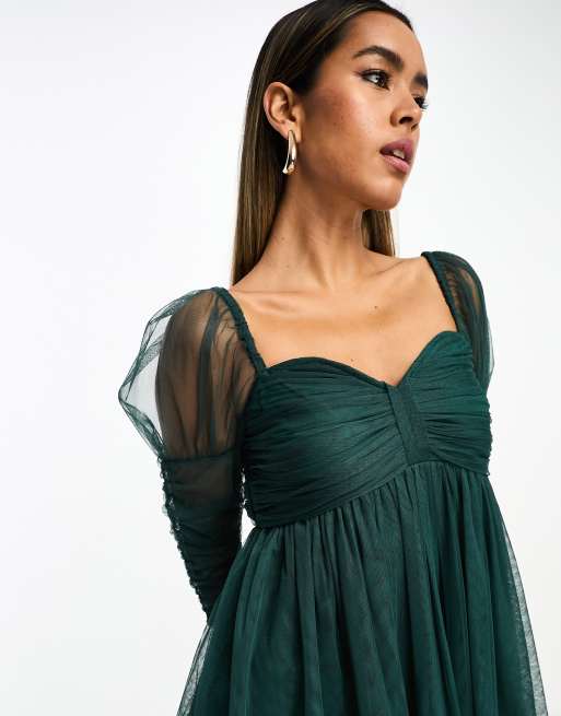 Ruched shop tulle dress