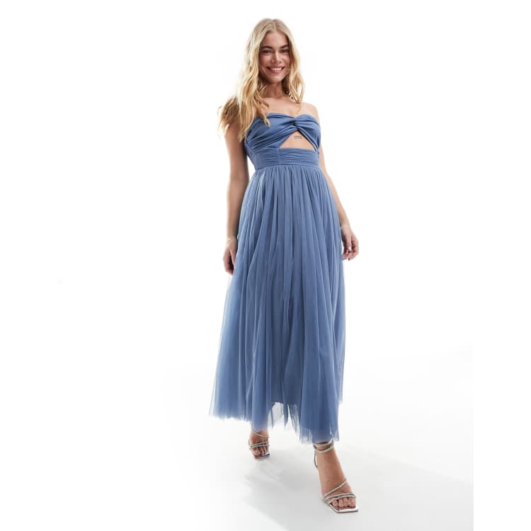Lace Asos Tulle Midi Dress In Her Fairytale Tulle Strapless Maxi Dress Pink Hello  Molly US