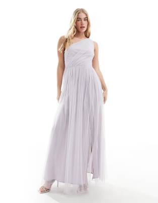 Anaya - Bridesmaid - Brautjungfern-Maxikleid aus Tüll in Flieder mit One-Shoulder-Träger-Lila