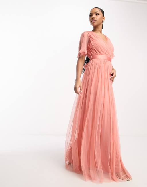 Coral bridesmaid cheap dresses asos