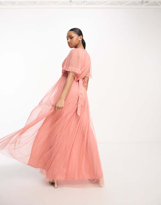 Asos dusky pink bridesmaid dress best sale