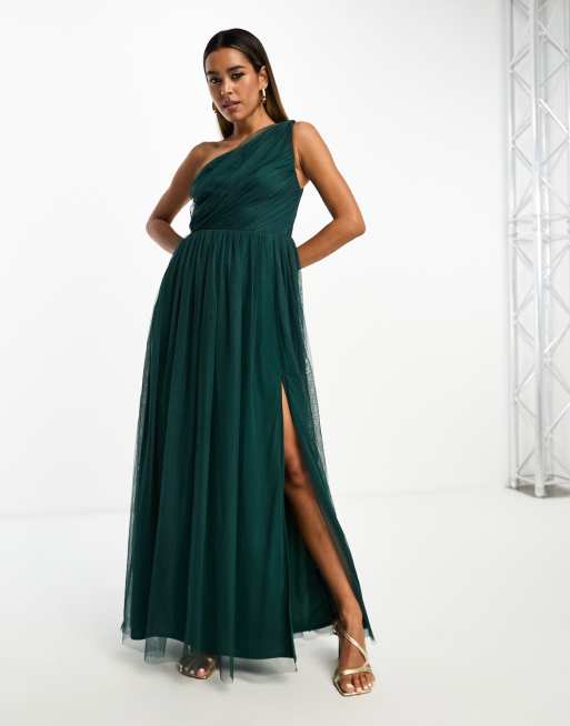 Asos tulle one shoulder maxi clearance dress