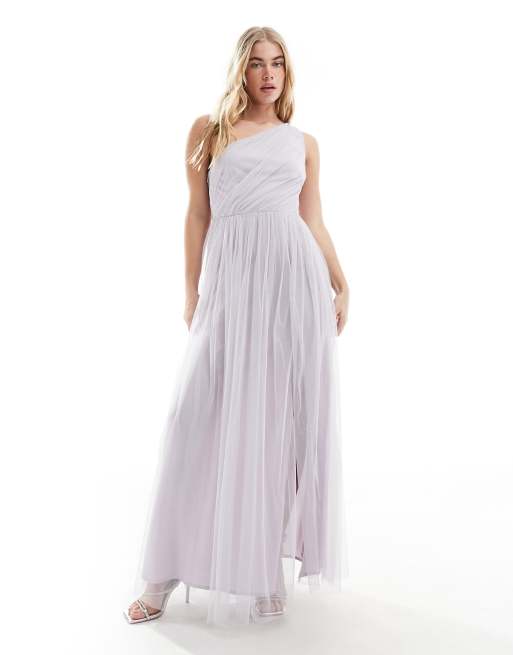 Asos tulle one shoulder maxi dress hotsell