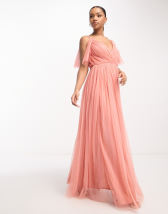 ASOS DESIGN Bridesmaid ruched bodice drape maxi dress with wrap