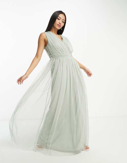 Cue Jersey Bandeau Maxi Dress In Summer Green