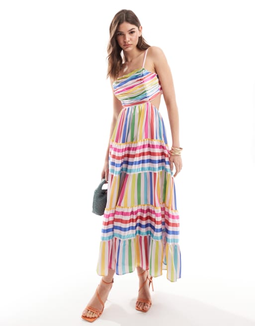 Anaya – Bunt gestreiftes Maxikleid mit gebundener Rückseite, 2 von 4