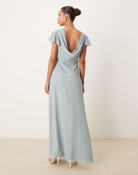 Anaya Cowl back maxi dress in cloud blue