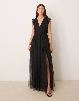 Shop Anaya Deep v neck maxi dress in black Online – Trendy & Affordable Fashion