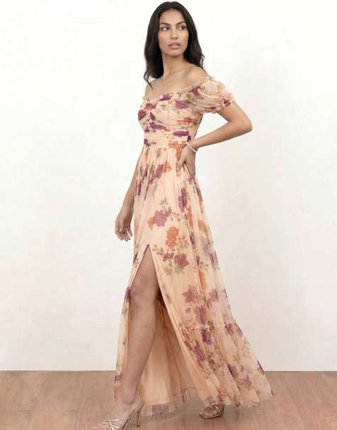 Anaya Floral bardot maxi dress in multi - view 1