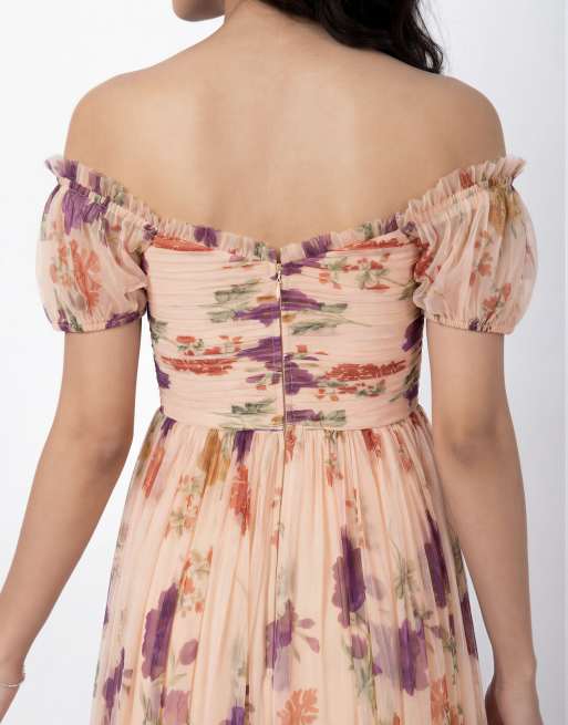 Anaya Floral bardot maxi dress in multi, 4 of 4