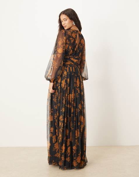 Black Floral Dresses & Black Flower Dresses | Maxi Black Floral Dresses