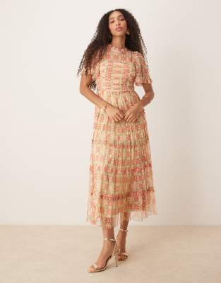 asos Anaya Floral print gathered midaxi dress in multi