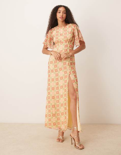 Anaya Floral print open back maxi dress in multi - view 1