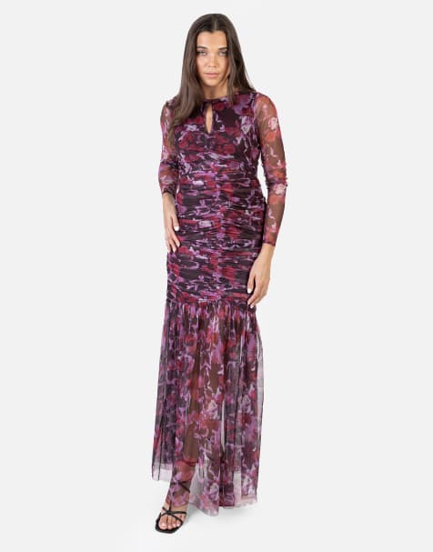 Anaya Floral ruched maxi dress in pink - view 1
