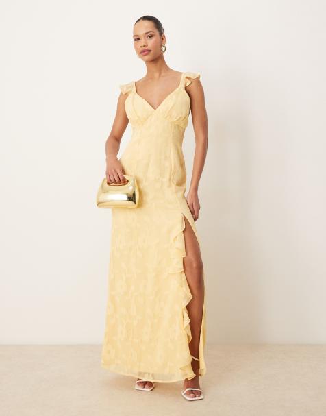 Anaya Floral strappy maxi dress in butter yellow - view 1